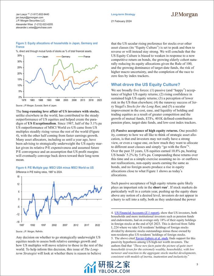 JPMorgan Econ  FI-The Long-term Strategist Will Americans continue to love equ...-106616727 - 第3页预览图