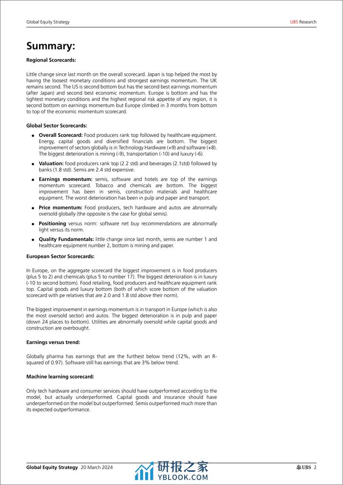 UBS Equities-Global Equity Strategy _Quantitative Framework Update_ Garth...-107139052 - 第2页预览图