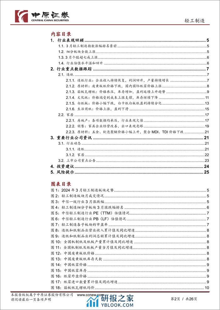 轻工制造行业月报：浆价上行支撑浆纸系纸价，家具出口表现亮眼-240403-中原证券-26页 - 第2页预览图