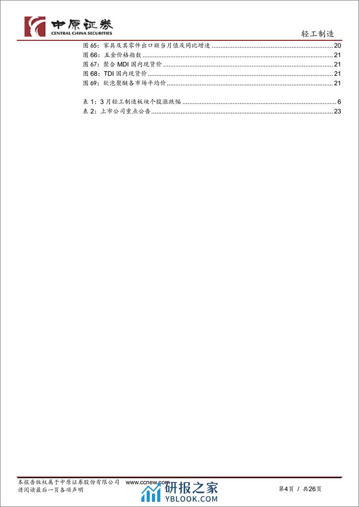 轻工制造行业月报：浆价上行支撑浆纸系纸价，家具出口表现亮眼-240403-中原证券-26页 - 第4页预览图