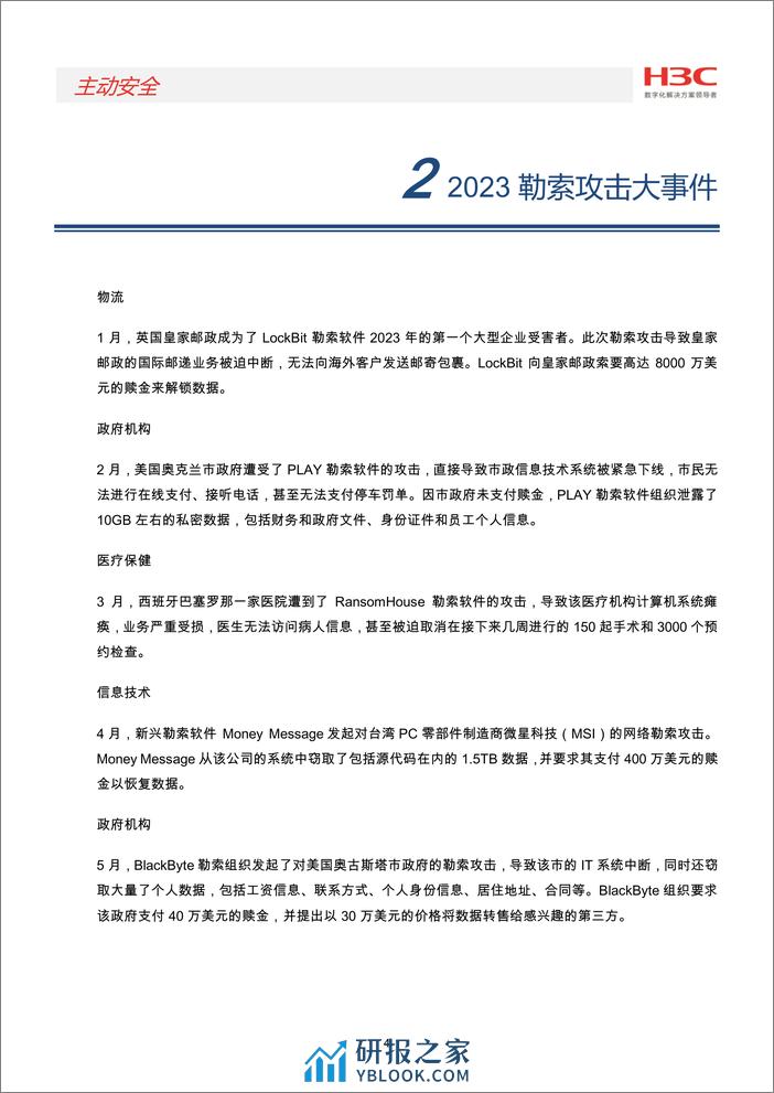 2023年勒索软件攻击态势报告 - 第5页预览图