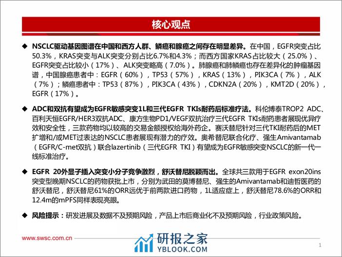 创新药专题：ADC和双抗领衔EGFR敏感突变三代TKIs耐药后和1L NSCLC，20ins小分子竞争激烈 - 第2页预览图