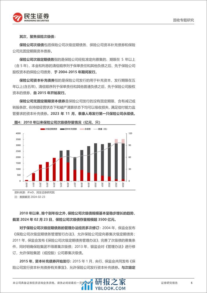 金融债研究：多维度聚焦：券商、保险次级债-20240228-民生证券-21页 - 第5页预览图